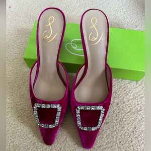 RARE! Sam Edelman Brit Mule Raspberry Velvet 10